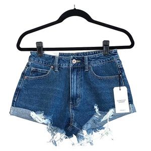 Destroyed denim cutoff shorts. “Concert Short”